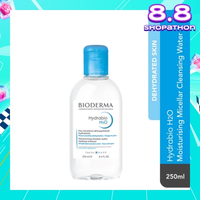 BIODERMA Hydrabio H2O Moisturising Micellar Water (Facial Non-Rinse Cleanser for Dehydrated Sensitive Skin) 250ml