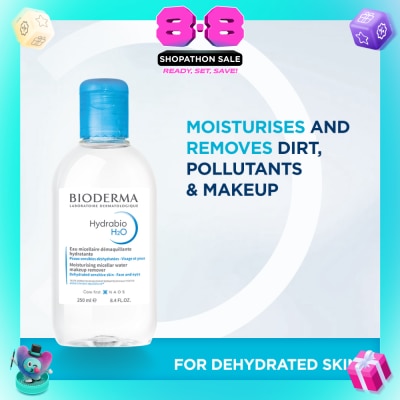 BIODERMA - Hydrabio H2O Moisturising Micellar Water (Facial Non-Rinse Cleanser for Dehydrated Sensitive Skin) 250ml
