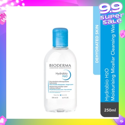 BIODERMA Hydrabio H2O Moisturising Micellar Water (Facial Non-Rinse Cleanser for Dehydrated Sensitive Skin) 250ml