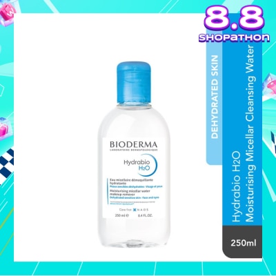 BIODERMA Hydrabio H2O Moisturising Micellar Water (Facial Non-Rinse Cleanser for Dehydrated Sensitive Skin) 250ml