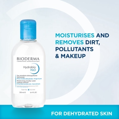 BIODERMA Hydrabio H2O Moisturising Micellar Water (Facial Non-Rinse Cleanser for Dehydrated Sensitive Skin) 250ml