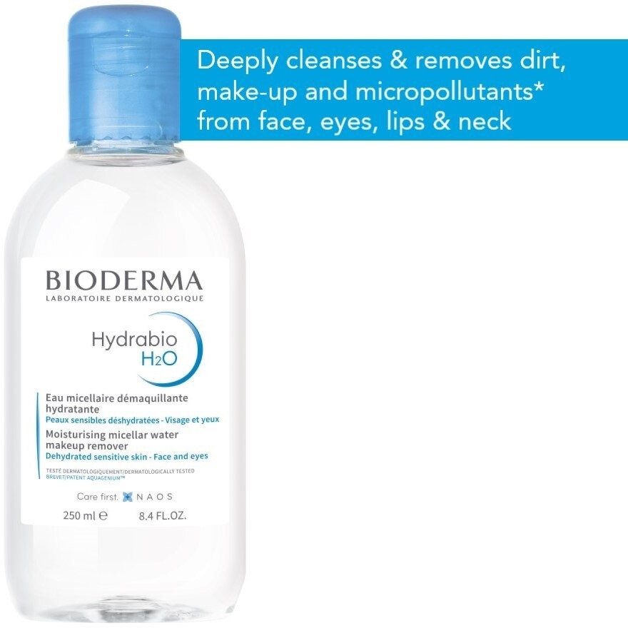 Hydrabio H2O Moisturising Micellar Water (Facial Non-Rinse Cleanser for Dehydrated Sensitive Skin) 250ml