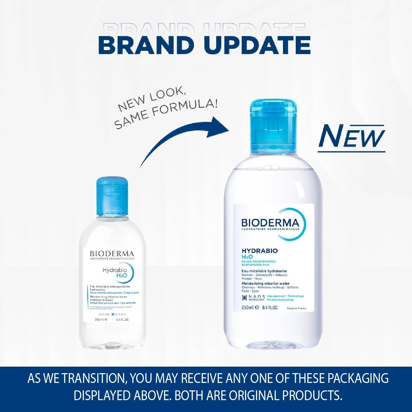 Hydrabio H2O Moisturising Micellar Water (Facial Non Rinse Cleanser for Dehydrated Sensitive Skin) 250ml image