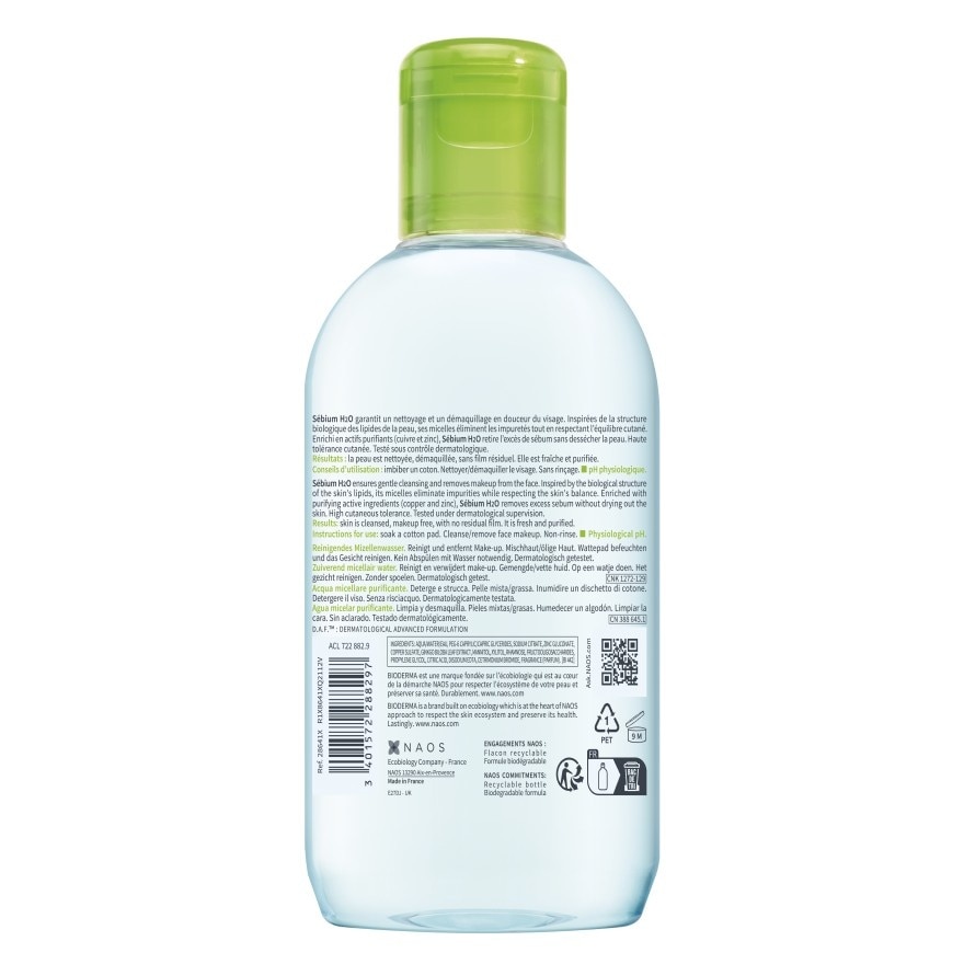 Sebium H2O Purifying Micellar Water 250ml