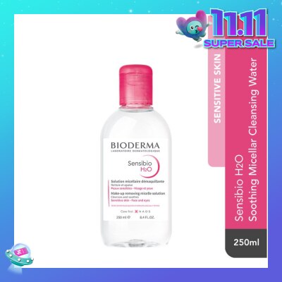BIODERMA Sensibio H2O Soothing Micellar Water (Facial Non-Rinse Cleanser for Sensitive Skin) 250ml