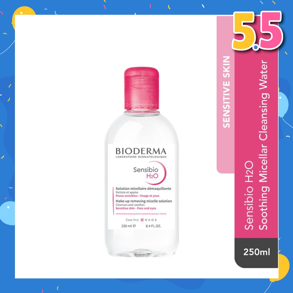 Sensibio H2O Soothing Micellar Water (Facial Non-Rinse Cleanser for Sensitive Skin) 250ml