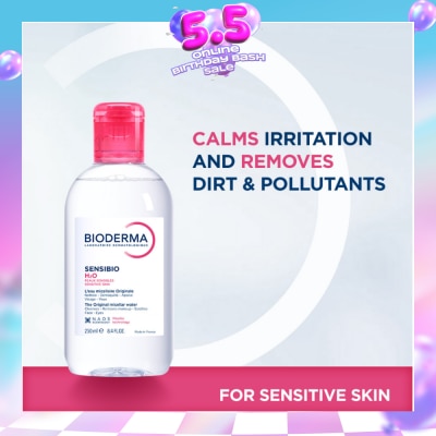 BIODERMA - Sensibio H2O Soothing Micellar Water (Facial Non-Rinse Cleanser for Sensitive Skin) 250ml