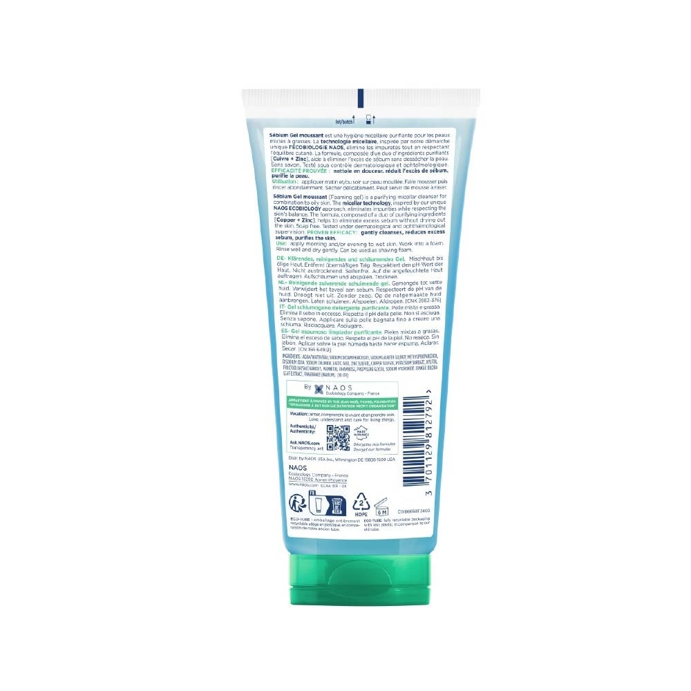 Sebium Gel moussant Gentle Purifying Soap-Free Foaming Gel (Facial Cleanser for Oily to Acne-Prone Skin) 200ml