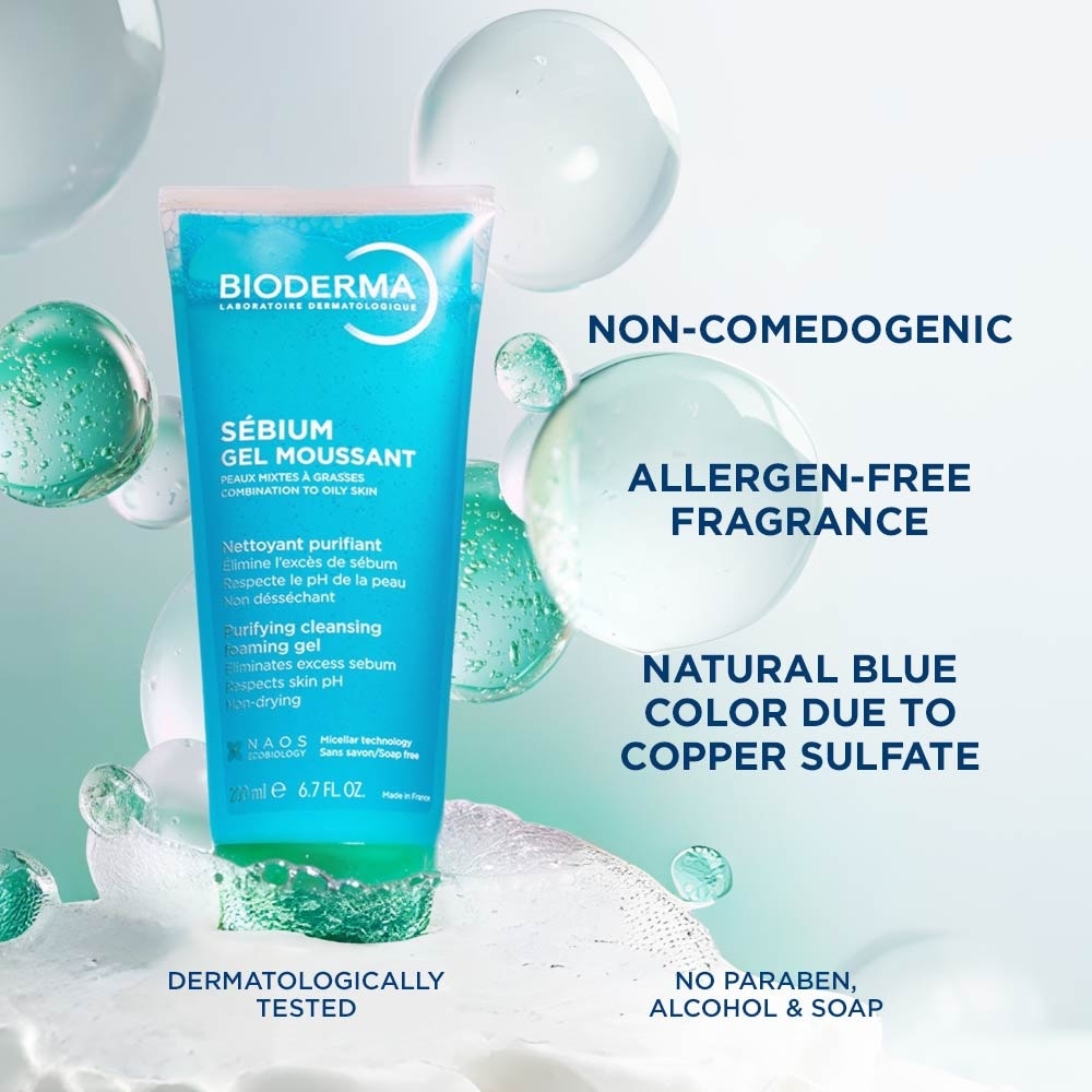 Sebium Gel moussant Gentle Purifying Soap-Free Foaming Gel (Facial Cleanser for Oily to Acne-Prone Skin) 200ml