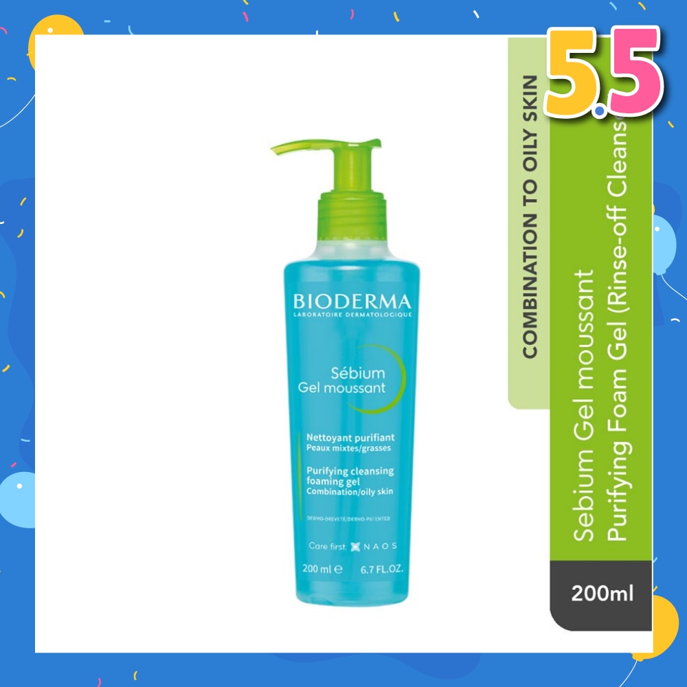 Sebium Gel moussant Gentle Purifying Soap-Free Foaming Gel (Facial Cleanser for Oily to Acne-Prone Skin) 200ml