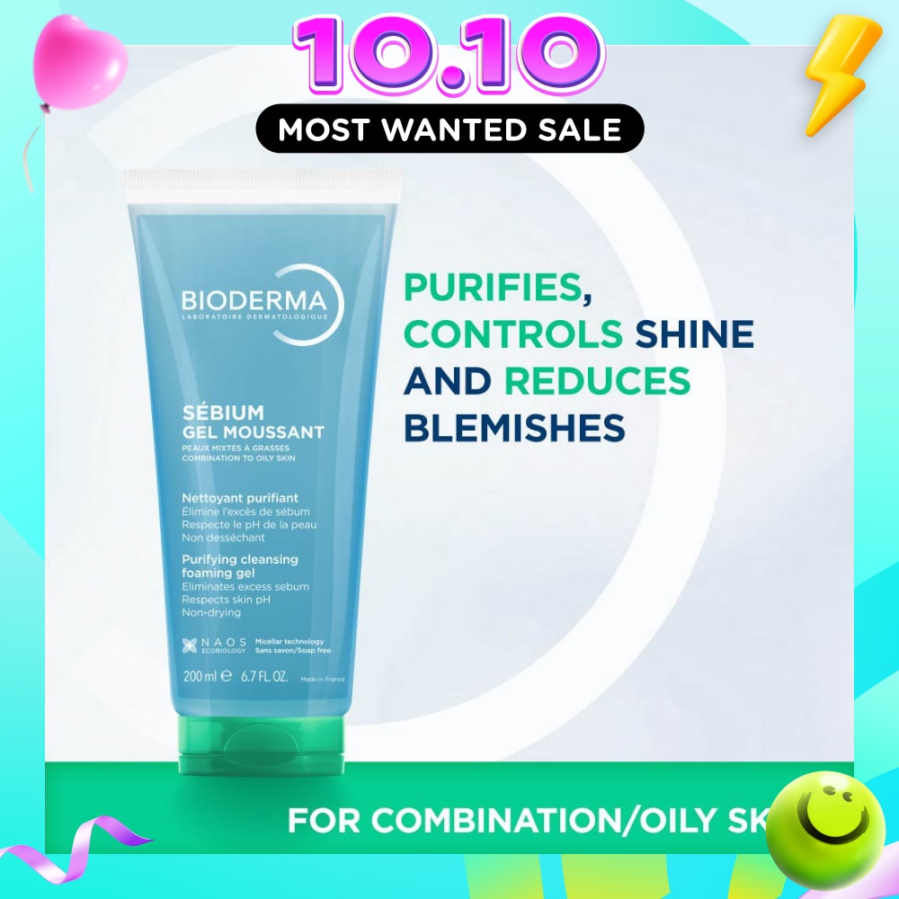 Sebium Gel moussant Gentle Purifying Soap Free Foaming Gel (Facial Cleanser for Oily to Acne Prone Skin) 200ml image