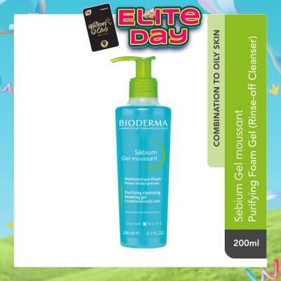 BIODERMA - Sebium Gel moussant Gentle Purifying Soap-Free Foaming Gel (Facial Cleanser for Oily to Acne-Prone Skin) 200ml