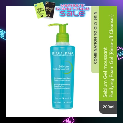 BIODERMA Sebium Gel moussant Gentle Purifying Soap-Free Foaming Gel (Facial Cleanser for Oily to Acne-Prone Skin) 200ml
