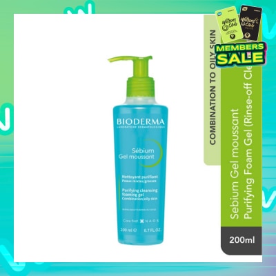 BIODERMA Sebium Gel moussant Gentle Purifying Soap-Free Foaming Gel (Facial Cleanser for Oily to Acne-Prone Skin) 200ml