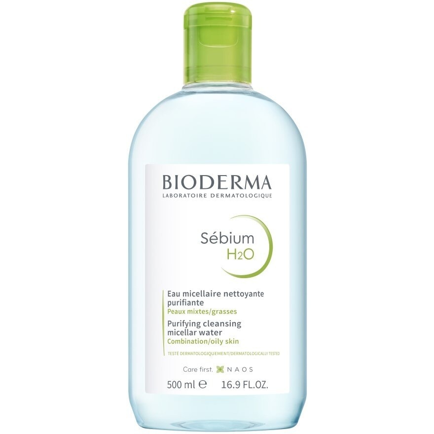 Sebium H2O Purifying Micellar Water (Facial Non-Rinse Cleanser for Oily, Acne-Prone Skin) 500ml