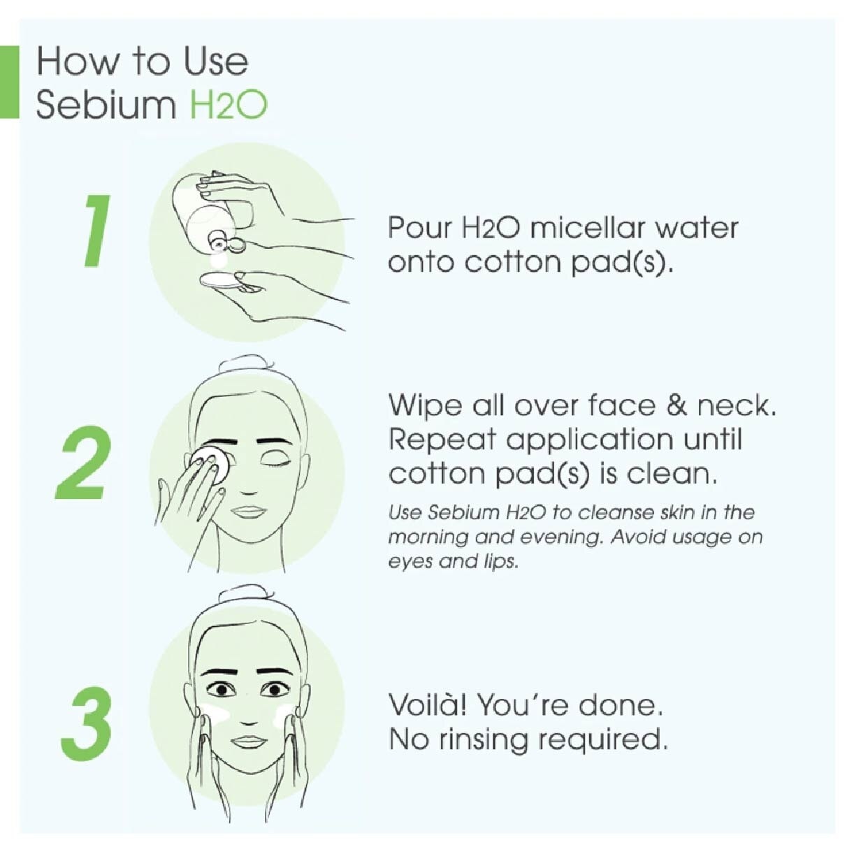 Sebium H2O Purifying Micellar Water (Facial Non-Rinse Cleanser for Oily, Acne-Prone Skin) 500ml