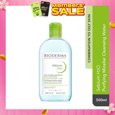 BIODERMA Sebium H2O Purifying Micellar Water (Facial Non-Rinse Cleanser for Oily, Acne-Prone Skin) 500ml