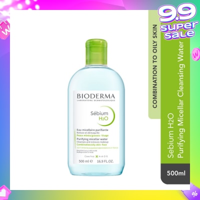 BIODERMA Sebium H2O Purifying Micellar Water (Facial Non-Rinse Cleanser for Oily, Acne-Prone Skin) 500ml