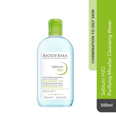 BIODERMA Sebium H2O Purifying Micellar Water (Facial Non-Rinse Cleanser for Oily, Acne-Prone Skin) 500ml