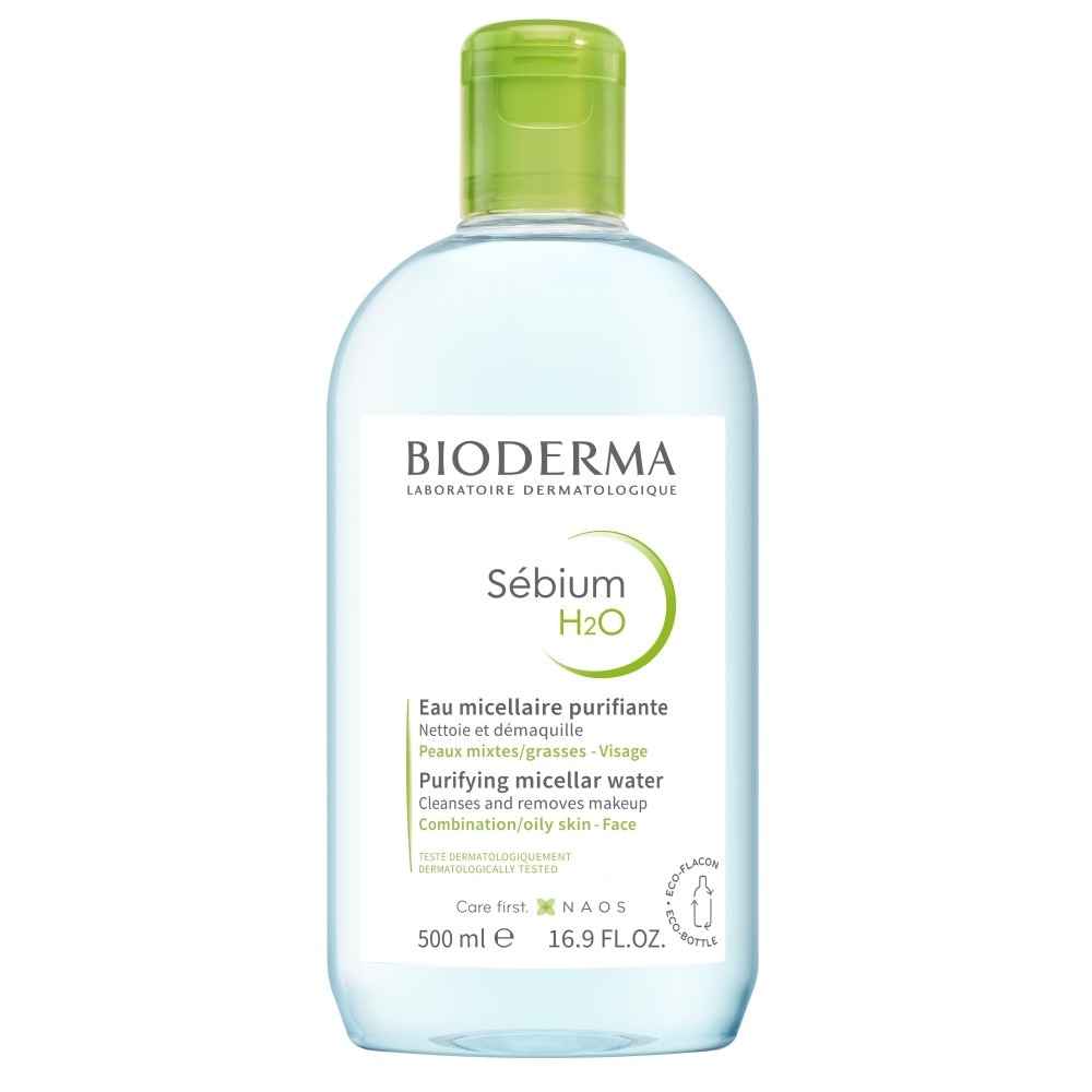 Sebium H2O Purifying Micellar Water (Facial Non-Rinse Cleanser for Oily, Acne-Prone Skin) 500ml