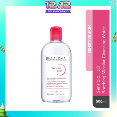 BIODERMA Sensibio H2O Soothing Micellar Water (Facial Non-Rinse Cleanser for Sensitive Skin)  500ml
