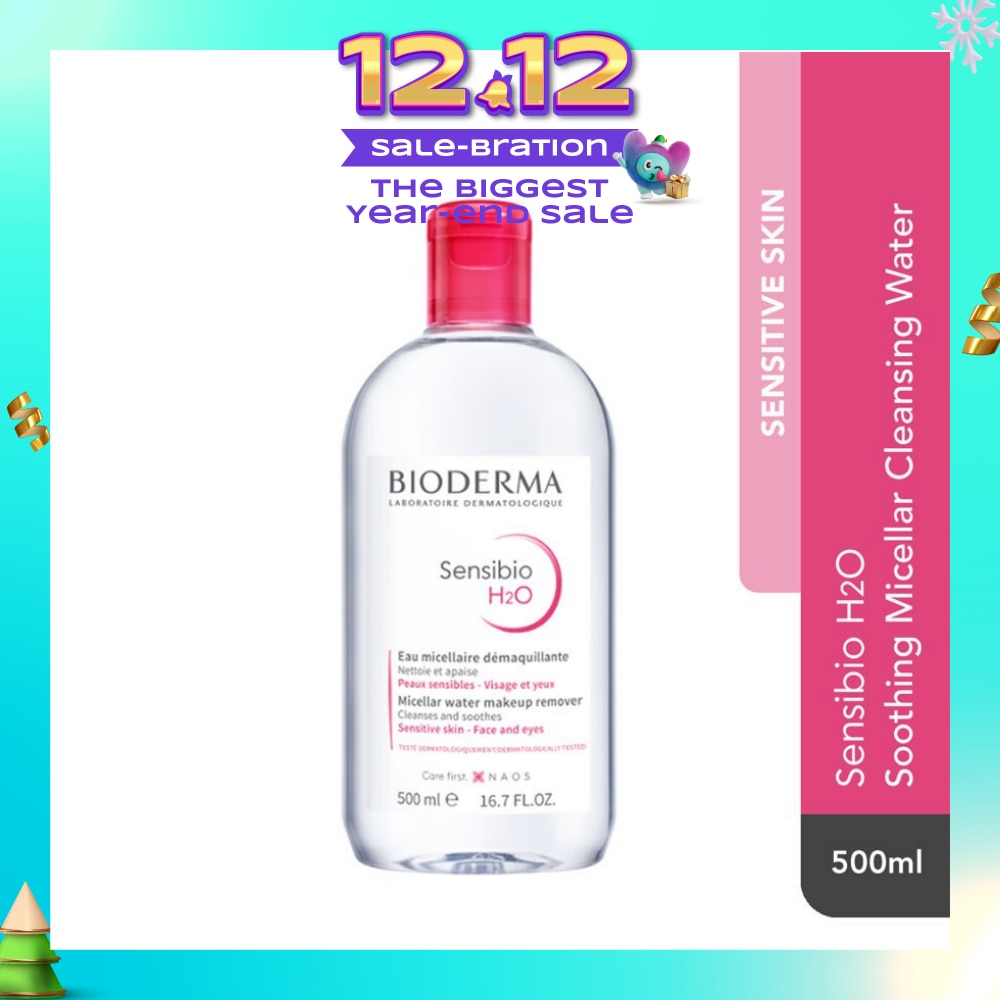 Sensibio H2O Soothing Micellar Water (Facial Non-Rinse Cleanser for Sensitive Skin)  500ml