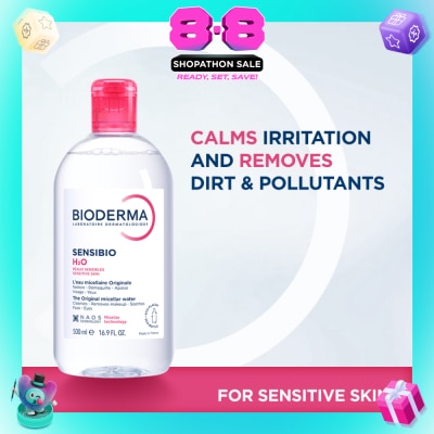 BIODERMA - Sensibio H2O Soothing Micellar Water (Facial Non-Rinse Cleanser for Sensitive Skin)  500ml