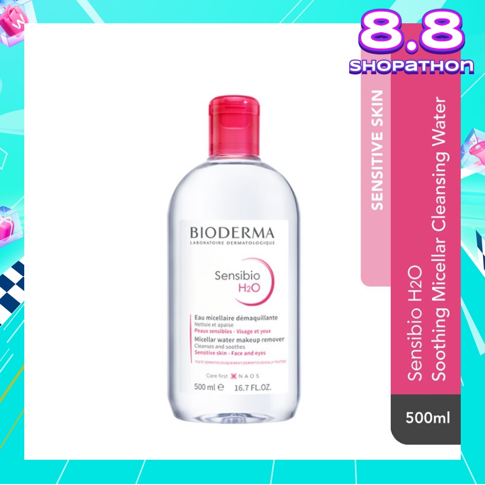 Sensibio H2O Soothing Micellar Water (Facial Non-Rinse Cleanser for Sensitive Skin)  500ml