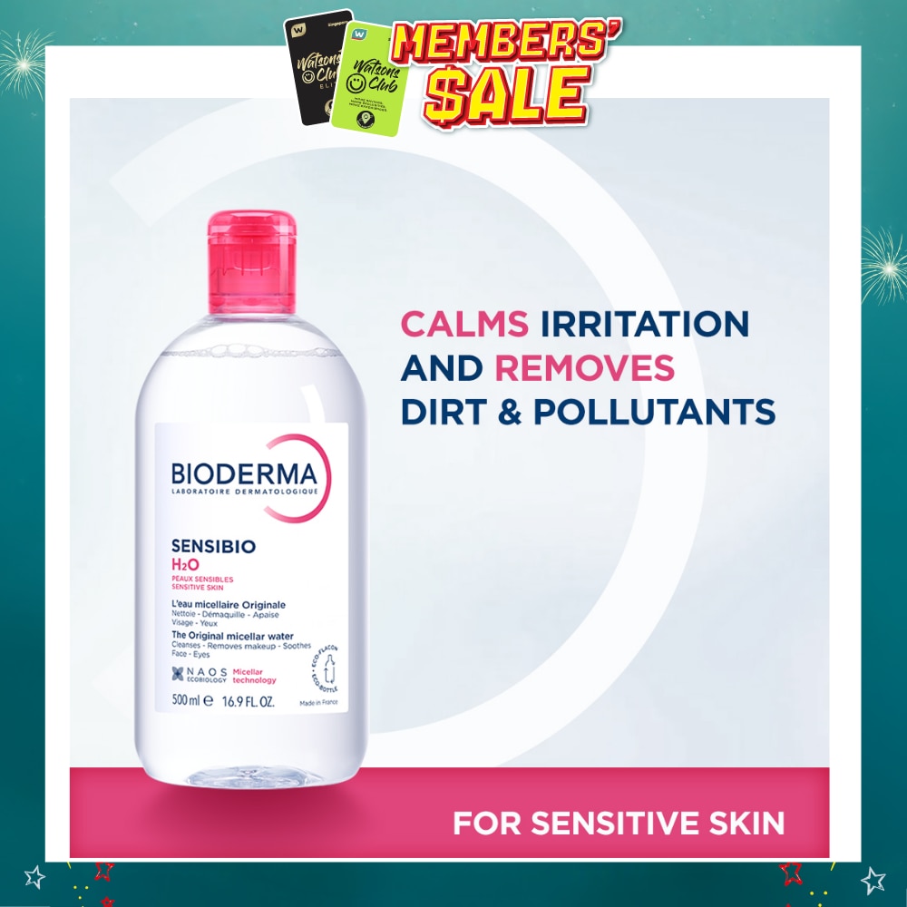 Sensibio H2O Soothing Micellar Water (Facial Non-Rinse Cleanser for Sensitive Skin) 500ml