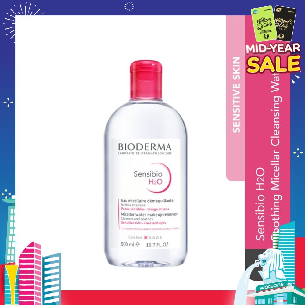Sensibio H2O Soothing Micellar Water (Facial Non-Rinse Cleanser for Sensitive Skin)  500ml