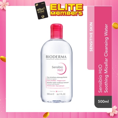 BIODERMA Sensibio H2O Soothing Micellar Water (Facial Non-Rinse Cleanser for Sensitive Skin)  500ml