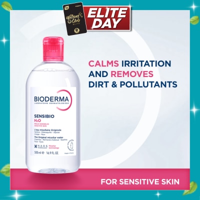 BIODERMA Sensibio H2O Soothing Micellar Water (Facial Non Rinse Cleanser for Sensitive Skin) 500ml image