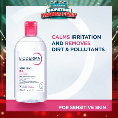 BIODERMA - Sensibio H2O Soothing Micellar Water (Facial Non-Rinse Cleanser for Sensitive Skin) 500ml