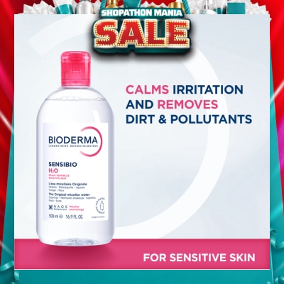 BIODERMA - Sensibio H2O Soothing Micellar Water (Facial Non-Rinse Cleanser for Sensitive Skin)  500ml