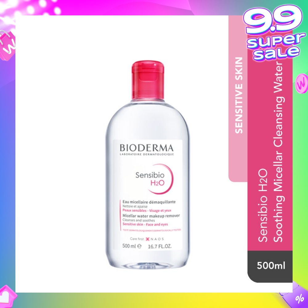 Sensibio H2O Soothing Micellar Water (Facial Non-Rinse Cleanser for Sensitive Skin)  500ml
