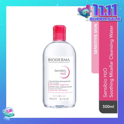BIODERMA Sensibio H2O Soothing Micellar Water (Facial Non-Rinse Cleanser for Sensitive Skin)  500ml