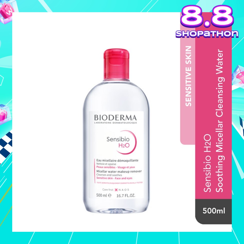 Sensibio H2O Soothing Micellar Water (Facial Non-Rinse Cleanser for Sensitive Skin)  500ml