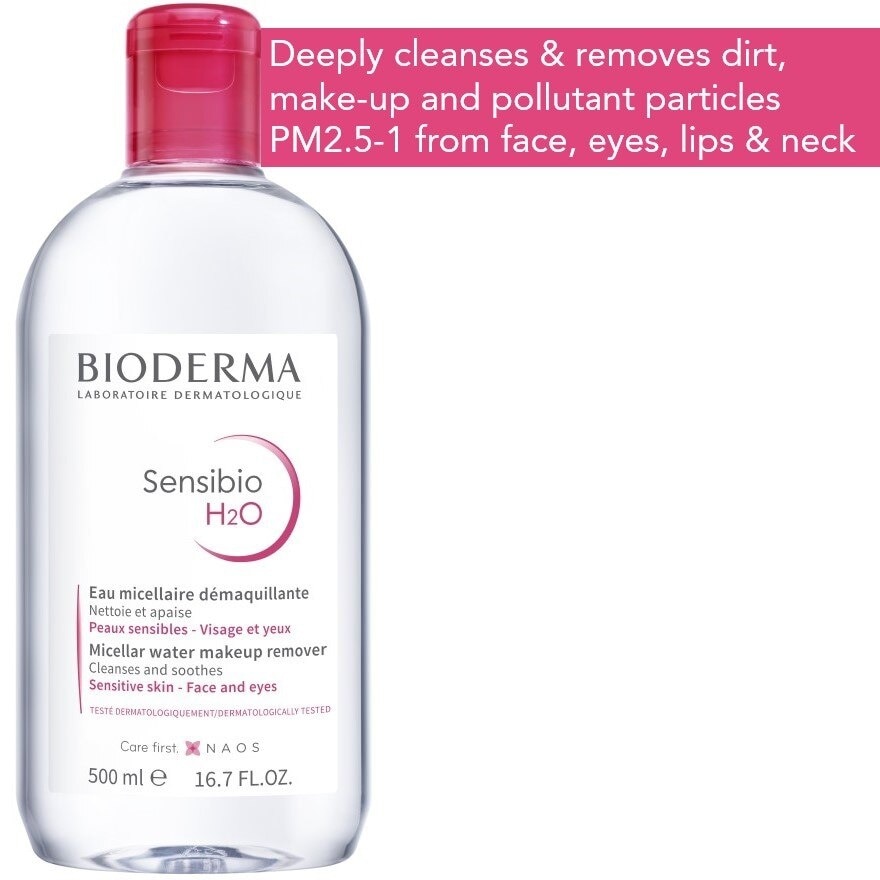 Sensibio H2O Soothing Micellar Water (Facial Non-Rinse Cleanser for Sensitive Skin)  500ml