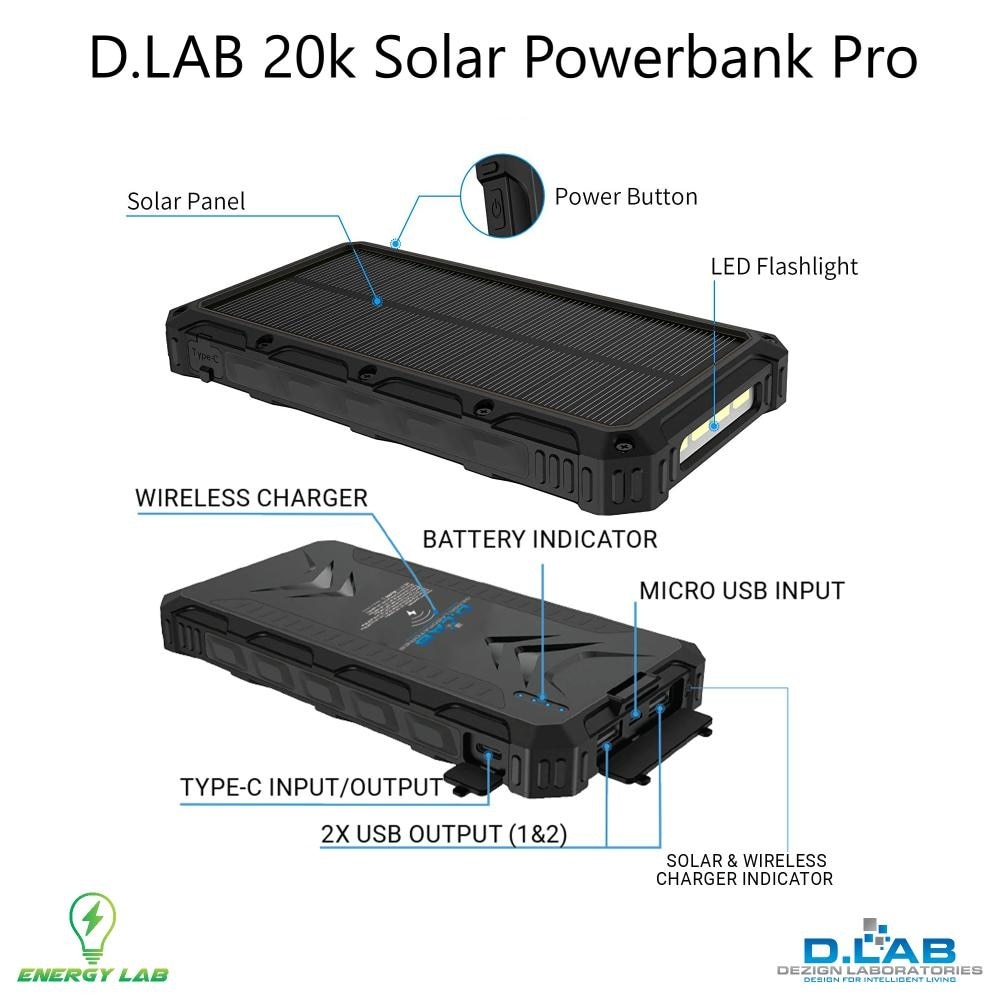 20k Solar Powerbank Pro (SPB20P) Black Color 1s