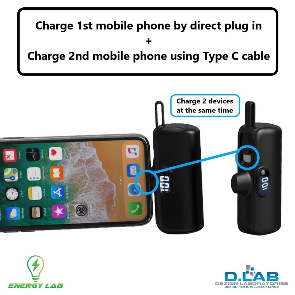 5k Type C Mini Powerbank (Black Color) 1s