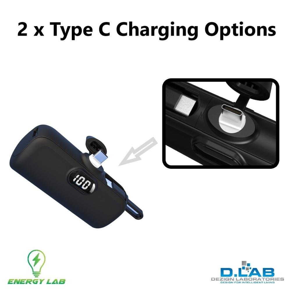 5k Type C Mini Powerbank (Black Color) 1s