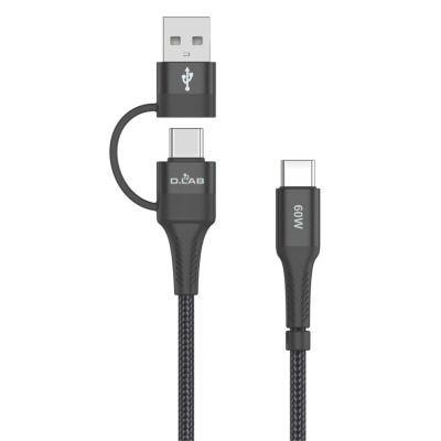 D.LAB 3-in-1 60W Type C Charging Cable (NPLUS3) Black Color 1s