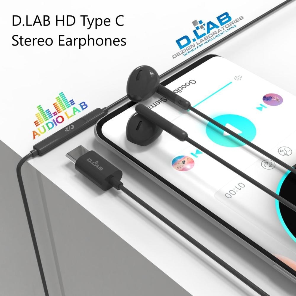 HD Type C Stereo Earphones (NPLUS3) Black Color 1s