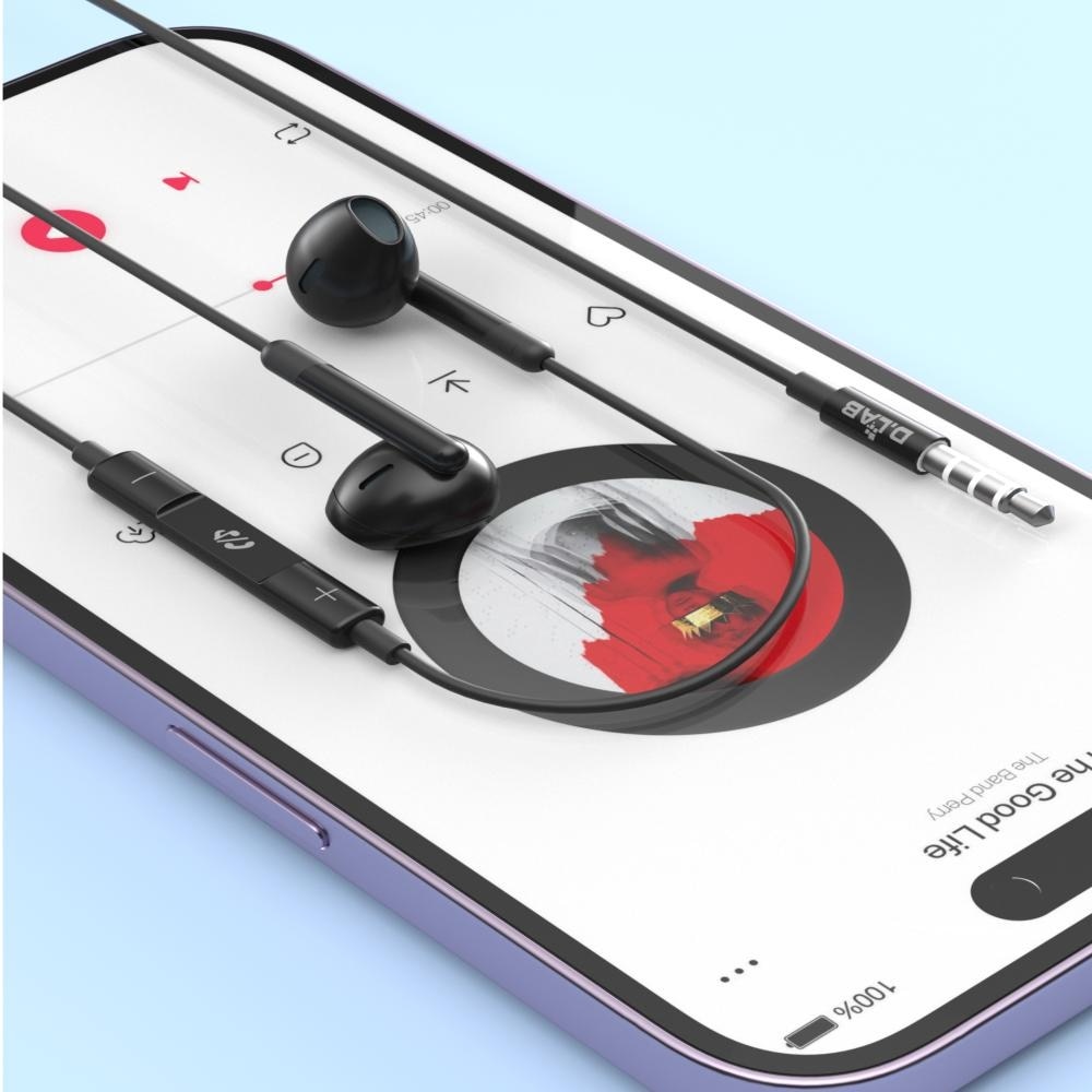 Advanced In-ear 3.5mm Wired Control Earphone Black Color 1s