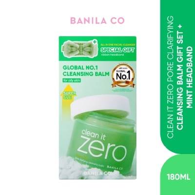 BANILA CO Clean it Zero Pore Clarifying Cleansing Balm Gift Set 180ml + Mint Headband 1s