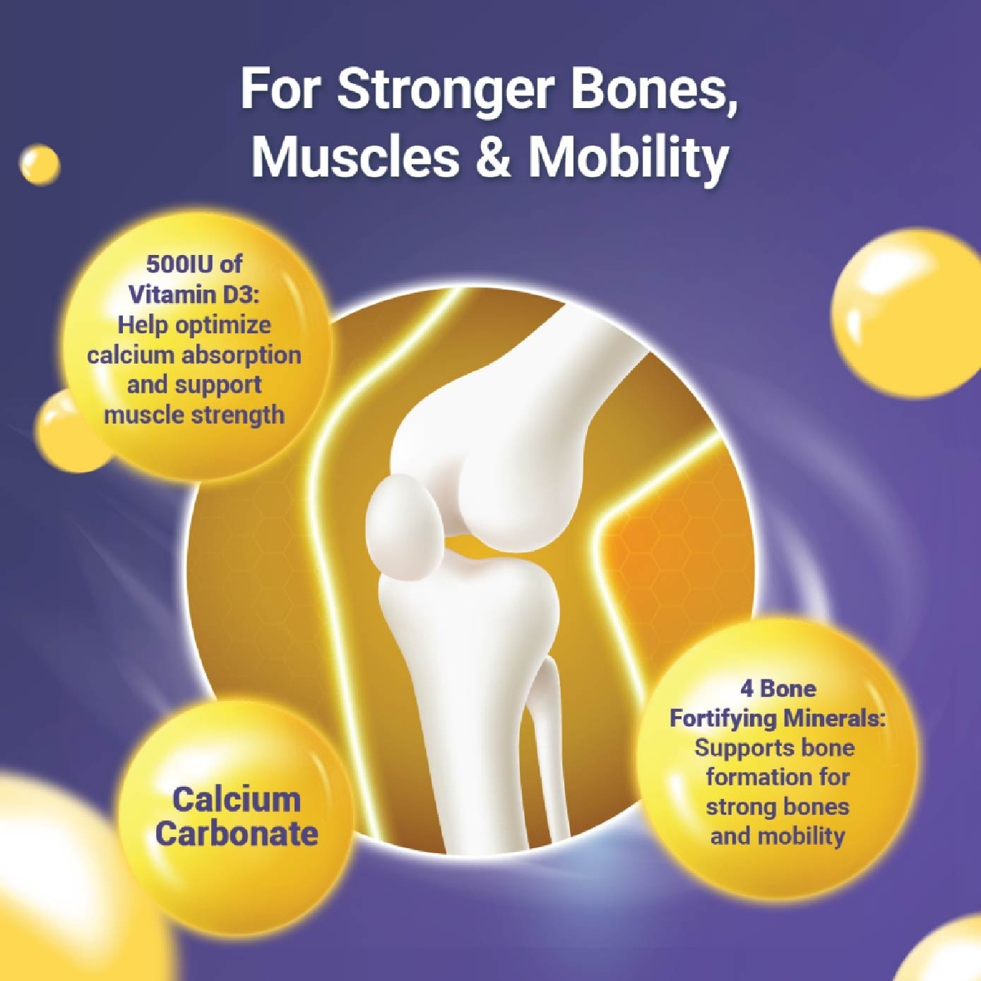 Bone & Muscle Health Plus 600+D3 Plus Minerals Triple Action Supplement Tablets 100s