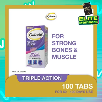 CALTRATE Bone & Muscle Health Plus 600+D3 Plus Minerals Triple Action Supplement Tablets 100s