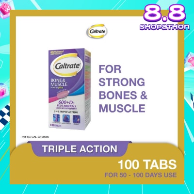CALTRATE Bone & Muscle Health Plus 600+D3 Plus Minerals Triple Action Supplement Tablets 100s