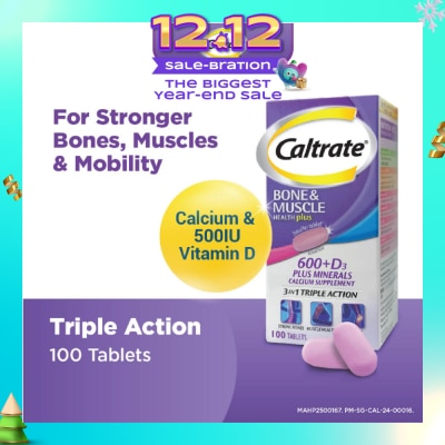 CALTRATE Bone & Muscle Health Plus 600+D3 Plus Minerals Triple Action Supplement Tablets 100s