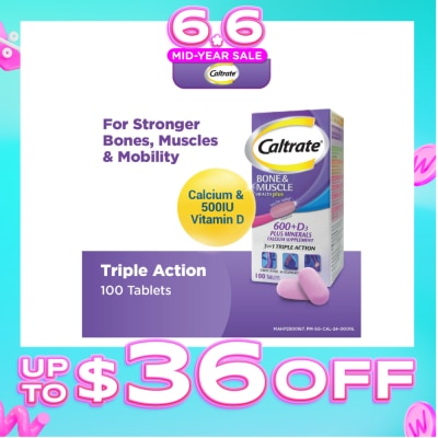 CALTRATE - Bone & Muscle Health Plus 600+D3 Plus Minerals Triple Action Supplement Tablets 100s